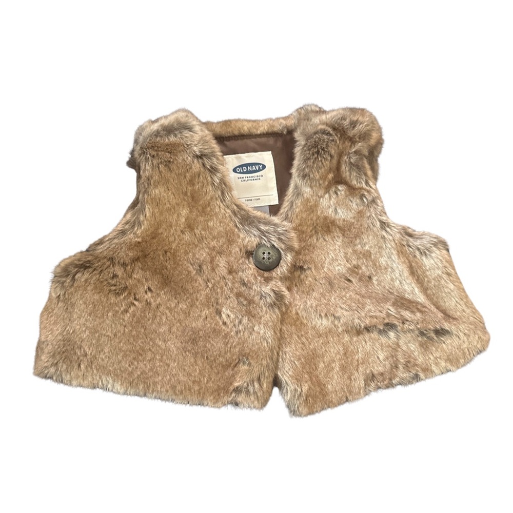 Old navy baby girls faux fur vest Size 0-3M